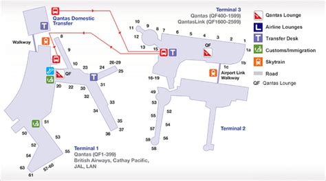 Sydney T1 international airport guide .